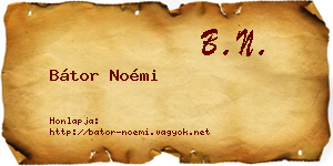 Bátor Noémi névjegykártya